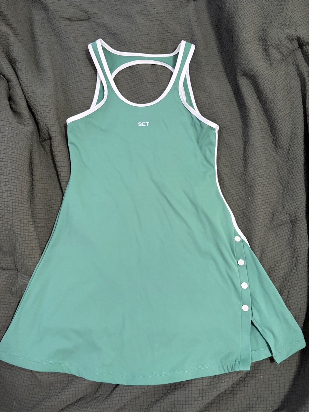 SET Active Mint Green Mini Dress with White Trim